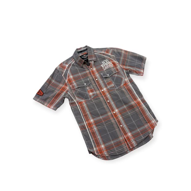 할리데이비슨 반팔 체크 카라 셔츠