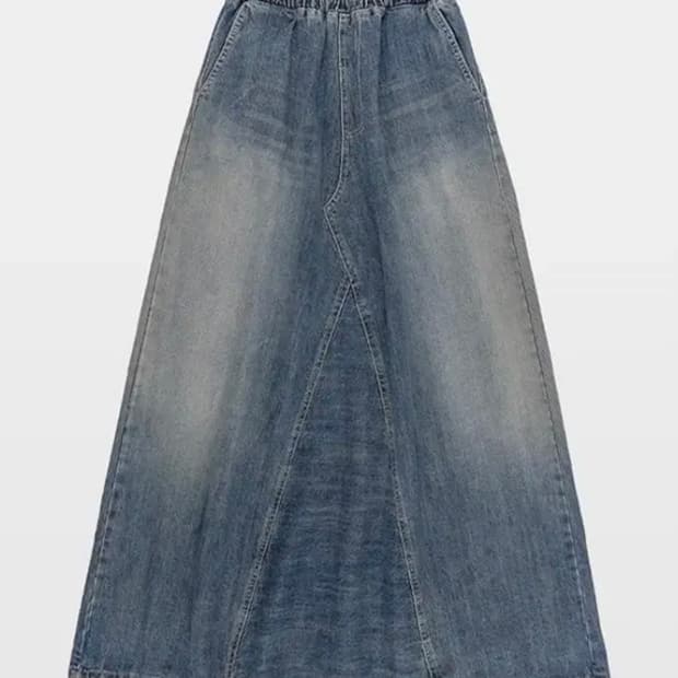 라우코하우스 빈티지 인시전 맥시 데님 스커트