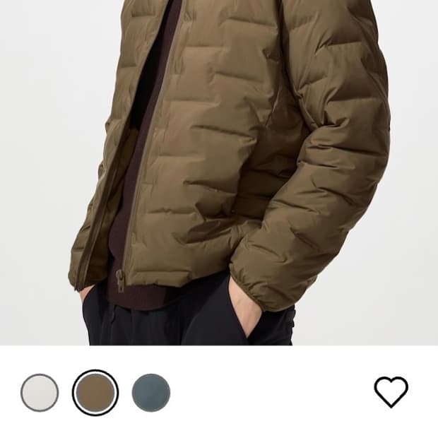 유니클로 퍼프테크 자켓 논퀼팅 브라운 L