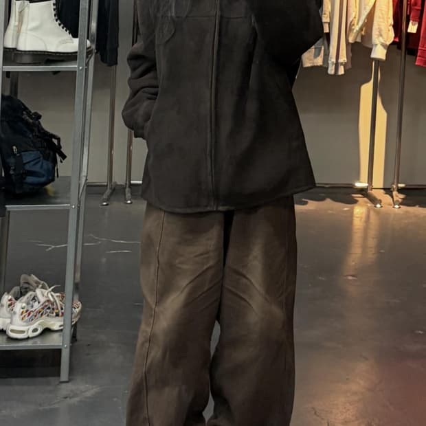 빈티지 브라운 퍼 카라 무스탕 자켓 A3211