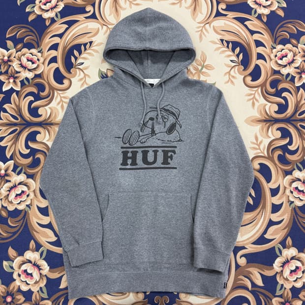 (L)허프 HUF x 피넛츠 빅로고 후드티셔츠(차콜)