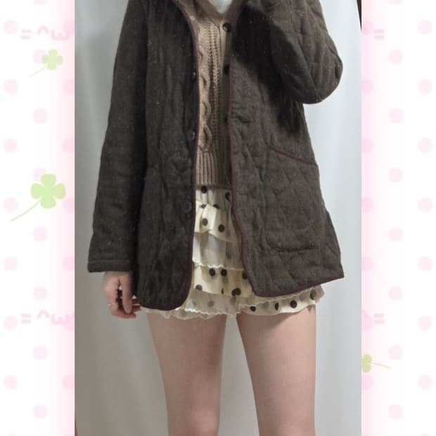 BACK NUMBER 브라운 퀼트 자켓