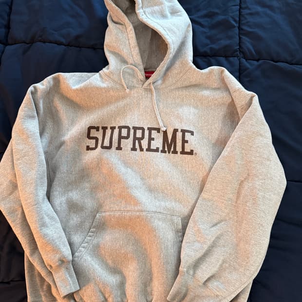 [XL] 슈프림 바시티 후드 스웻셔츠 헤더 그레이