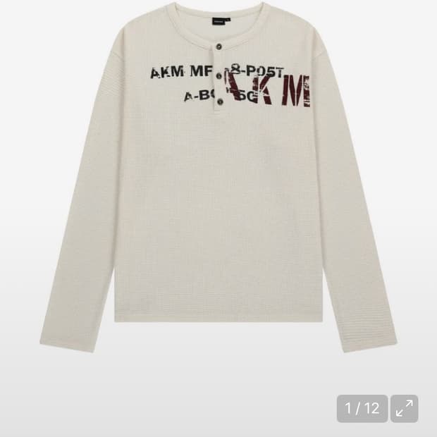 아캄 Waffle Henry Neck Long Sleeve (Ivory)