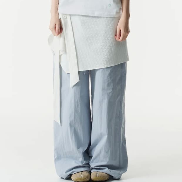 더콜디스트모먼트 스커트 button layered skirt 아이보리