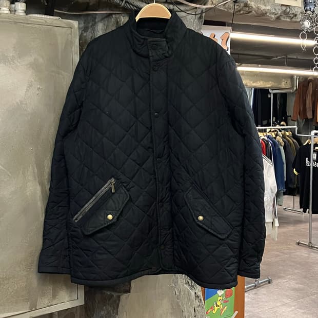 바버 퀄팅 자켓 블랙 L  #csz3545