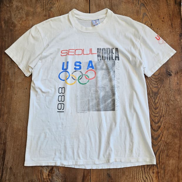 80s 빈티지 서울 올림픽 미국팀 티셔츠 