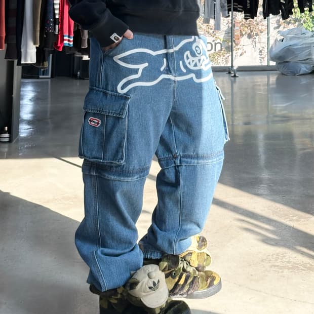 BBC 아이스크림 러닝독 투웨이 데님카고팬츠