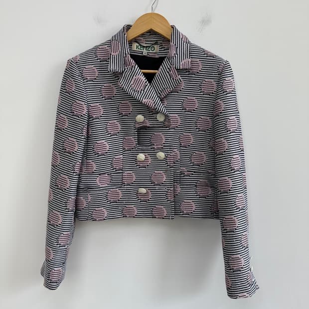[40] 겐조 여성 패턴 트위드 숏 자켓 3680
