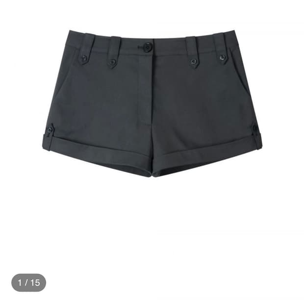 BUTTON SLACKS SHORTS (CHARCOAL)