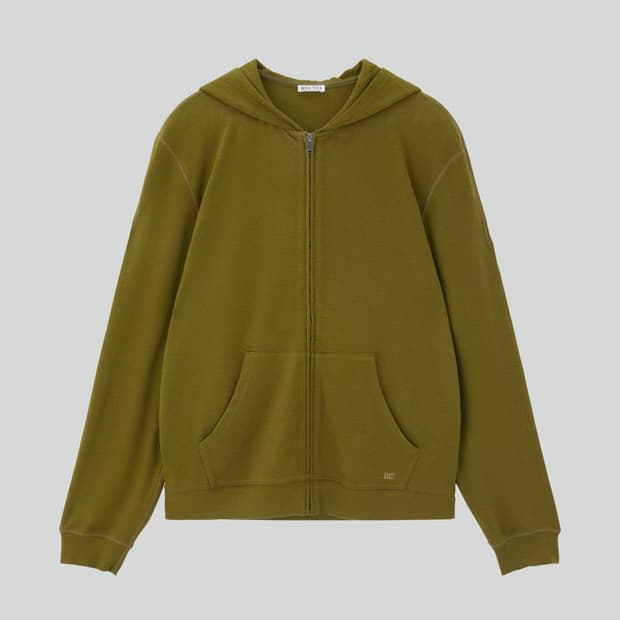 렉토 울 텐셀 집업 후드 올리브