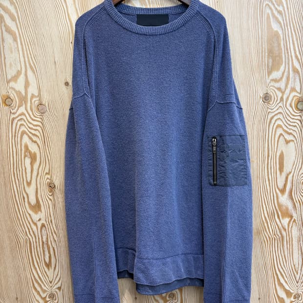 준지 JC3151P51S 나일론 배색 포켓 디테일 니트