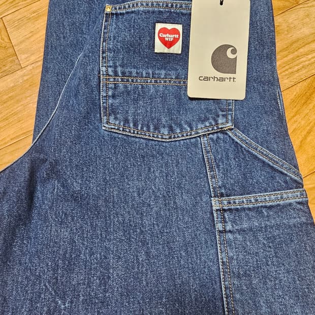 칼하트 WIP 내쉬 루즈 핏 더블 니 팬츠 블루 스톤 워시드 M