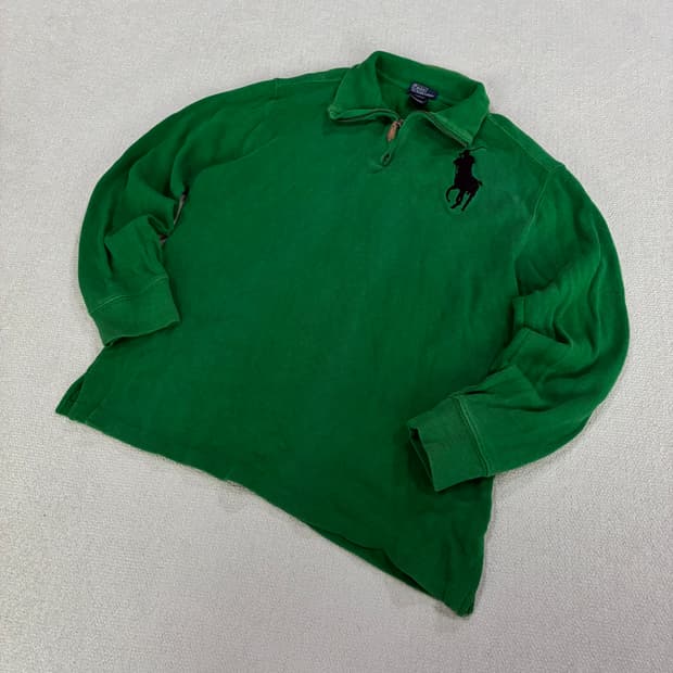 폴로 랄프로렌 그린 쿼터집업 긴팔티 m