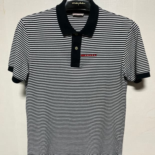 [M]프라다 스트라이프 폴로 티셔츠