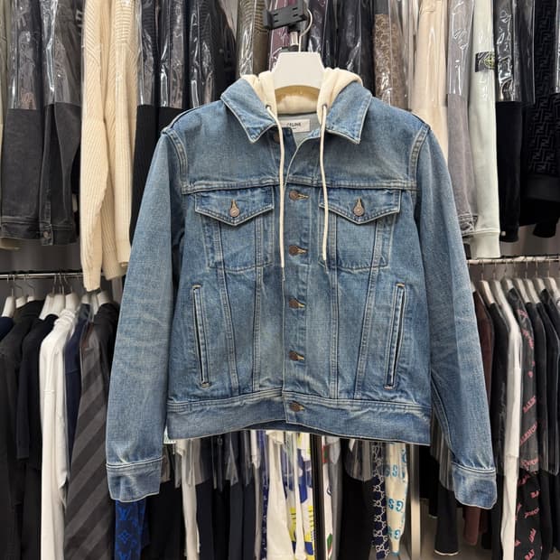 [리오브전포점] 셀린느 백로고 청 후드 데님 자켓