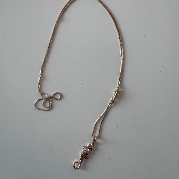 슈프림 해마 펜던트 목걸이 14k