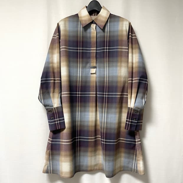 COS 코스 여성 울혼방 신축성 커프스소매 셔츠형 A라인 미디 원피스