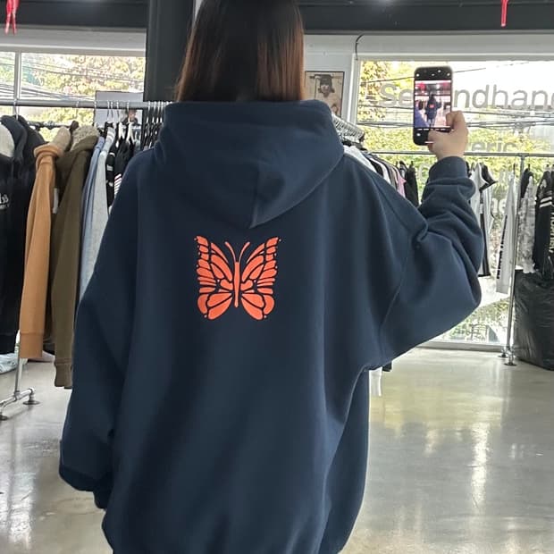 니들스 21AW Jeans Factory 버터플라이 후드티