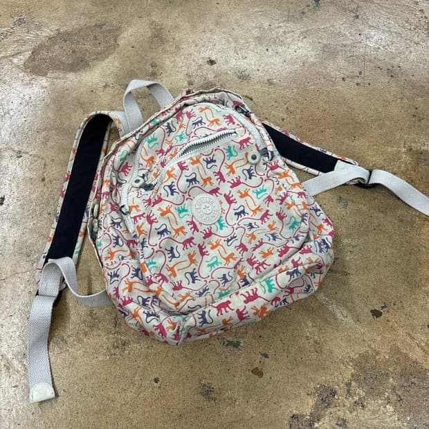 키플링 정글 패턴 미니 가방 백팩 