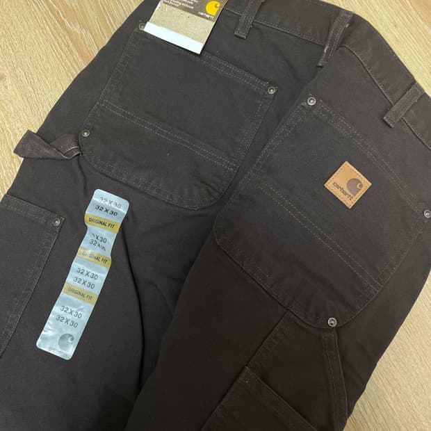 칼하트 b136 더블니 워크팬츠 브라운 32x30