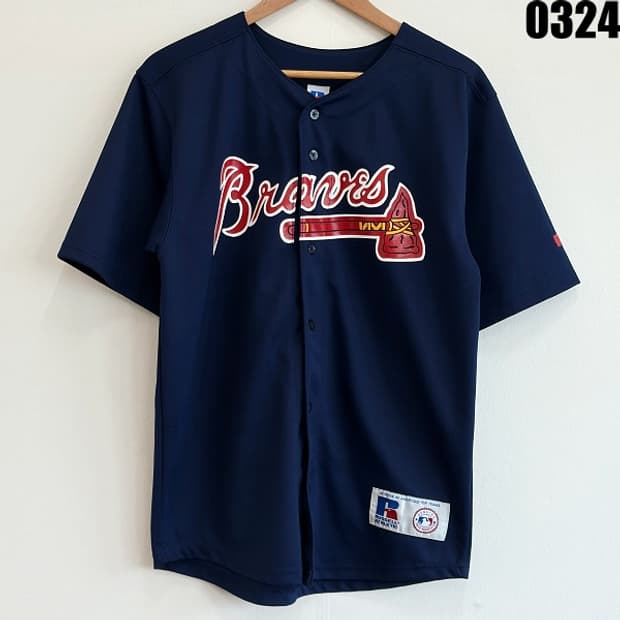 러셀 애슬레틱 애틀랜타 브레이브스 베이스볼 반팔 M 0324