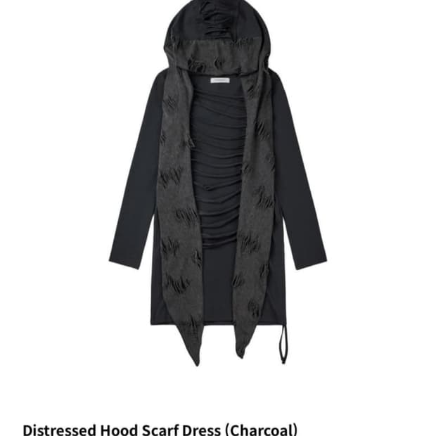[구해요] 보니앤키예 bonienkiye 후드 스카프 드레스 차콜 원피스