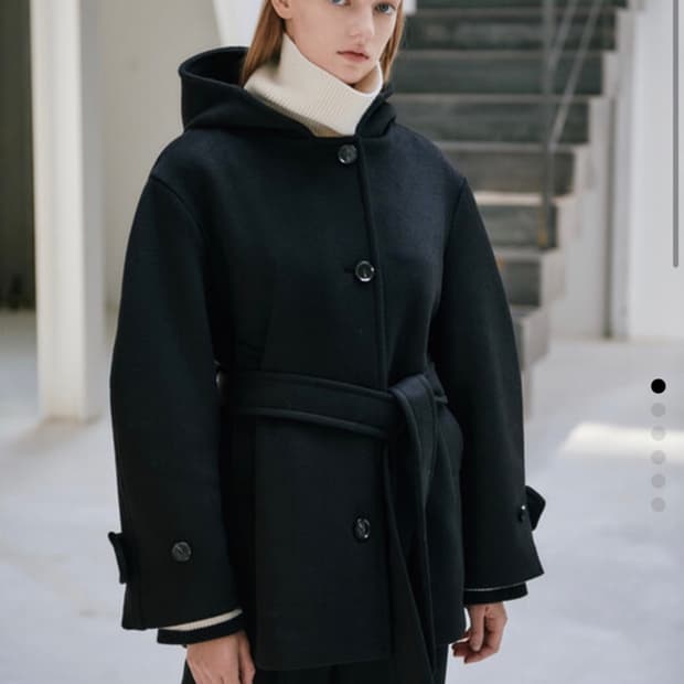 닐바이피 후디 크롭 코트 블랙