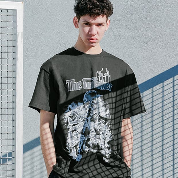 로어링라드 갓 파더 오버 블랙 반팔 티셔츠 L
