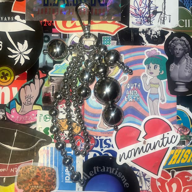 [남녀공용]준지 구슬 키링 실버