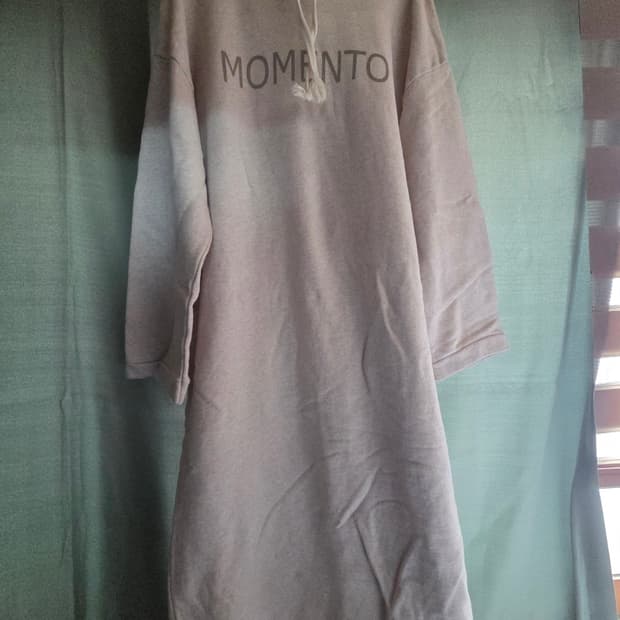 5천원 급처! 화이트 멜란지 후드 롱원피스