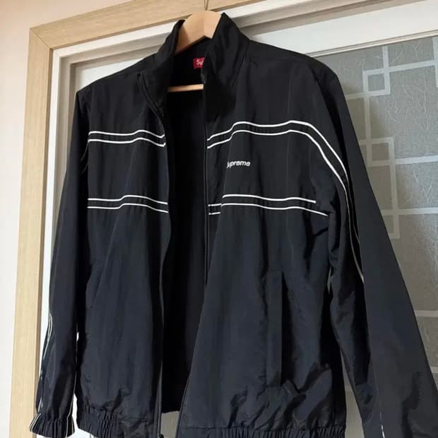 [M] 슈프림 17fw 파이핑 트랙 자켓 블랙