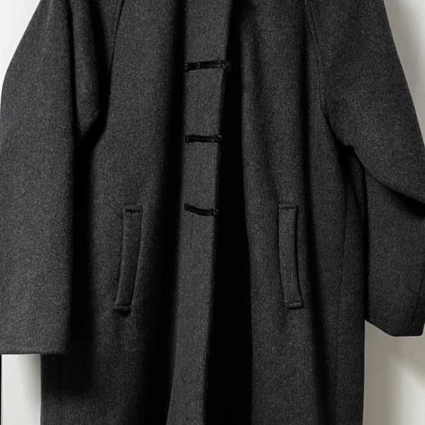 미세키서울 후디 롱 더플 코트 차콜
