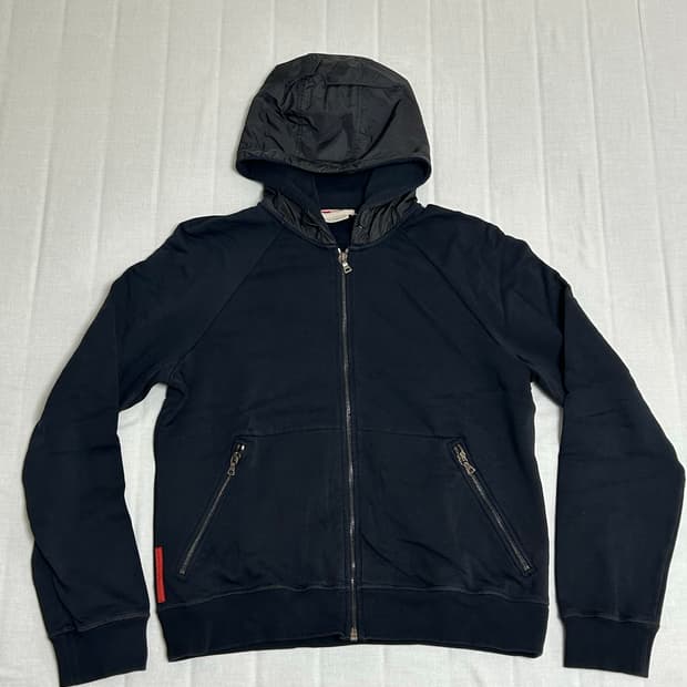 PRADA 프라다 코튼 나일론 후드집업