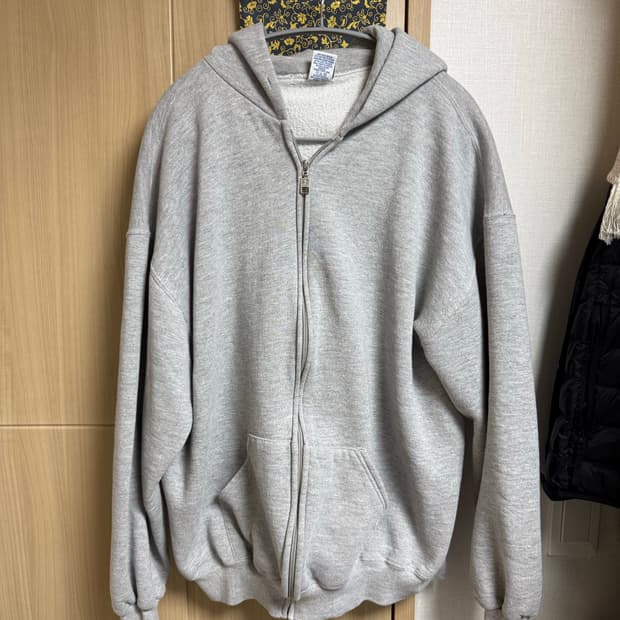 [XL] 빈티지 러셀 후드집업 회색 (made in usa)