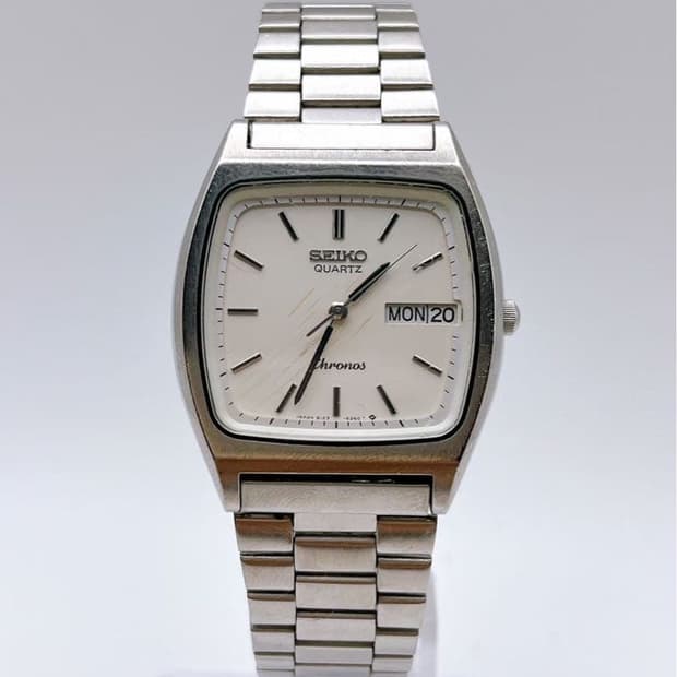 빈티지 세이코 Seiko 쿼츠 Chronos 스퀘어 Day-Date
