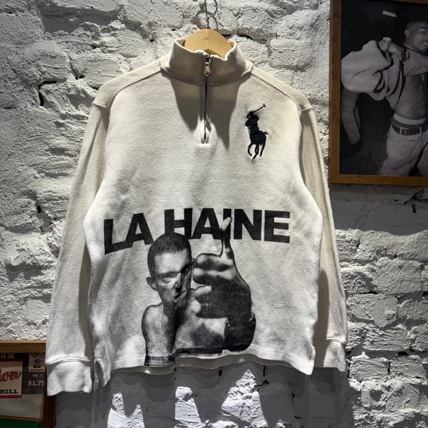 폴로 빅포니 LA HAINE 증오 커스텀 반집업 니트