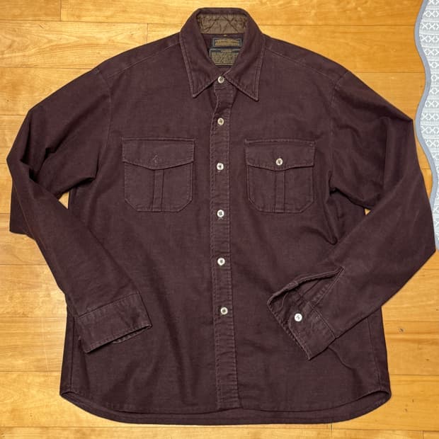 90s 에디바우어 버건디 브라운 헌팅 셔츠