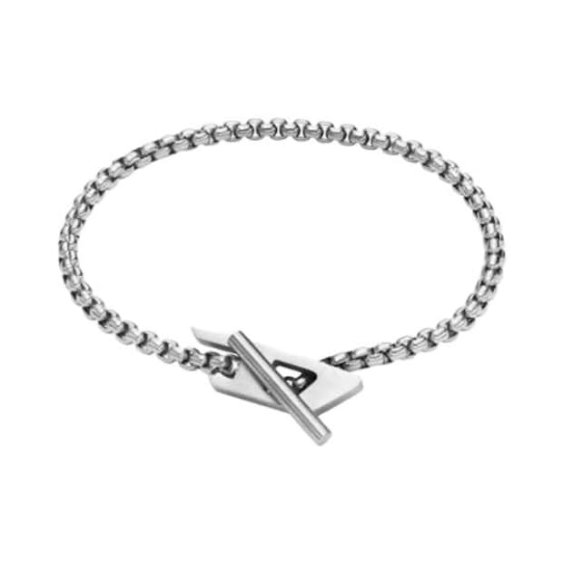 디젤 Dx1476 스테인리스 스틸 체인 브레이슬릿 실버