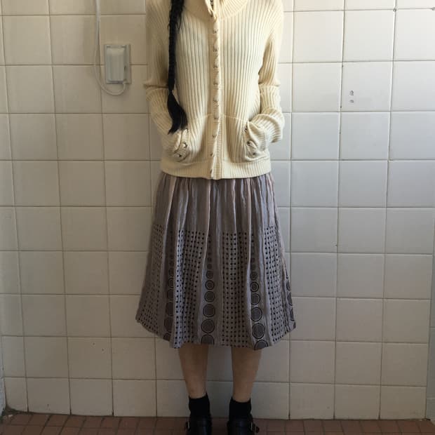 eyelet point ribbed high neck zip up