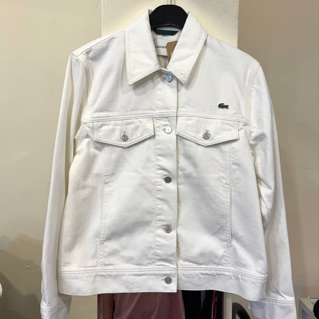 라코스테 데님 트러커 자켓 화이트 38size