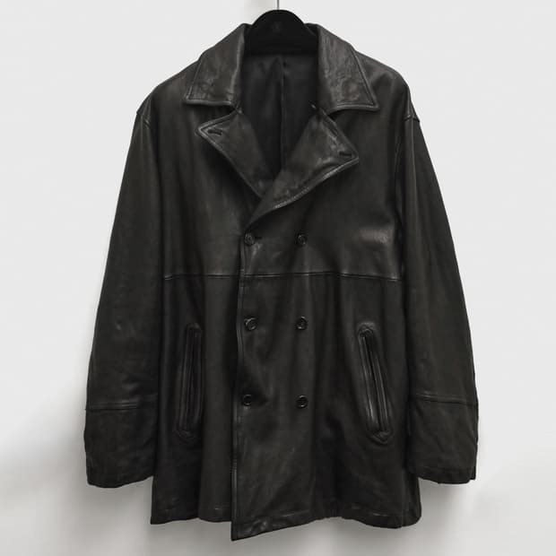 [구매, L] 유스 워시드 레더 피코트