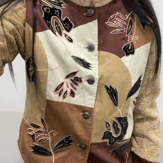 (빈티지)BFA classics 우먼즈 패치워크 자켓