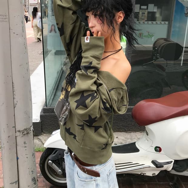 🤎 베이프 카키.. 스타패턴 투웨이 후드집업 ( 극매물 ! ) 🤎
