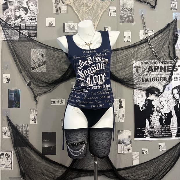 Y2K lettering Glitter sleeveless