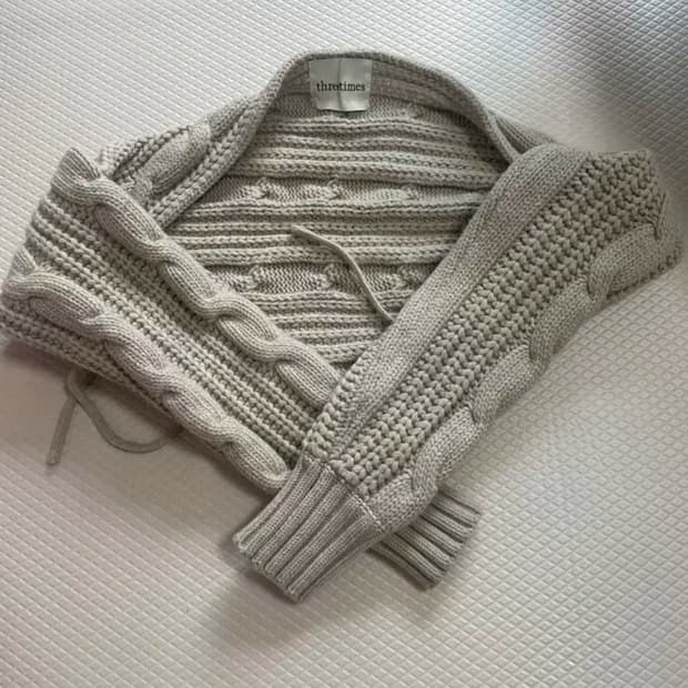 쓰리타임즈 볼레로 가디건 21fw 아이보리