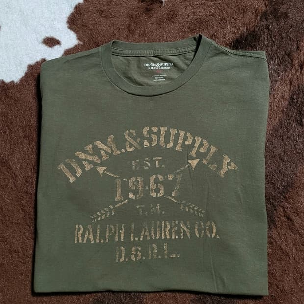 (새상품)데님앤서플라이 남성용 올리브그린 반팔티셔츠(XL)