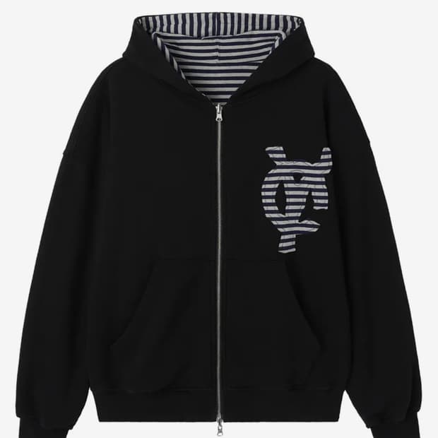 오와이 리버시블 스트라이프 후드집업 판매합니다