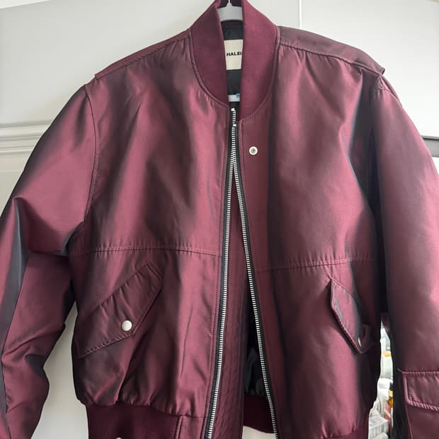 알렌느 봄버 자켓 2사이즈 버건디
