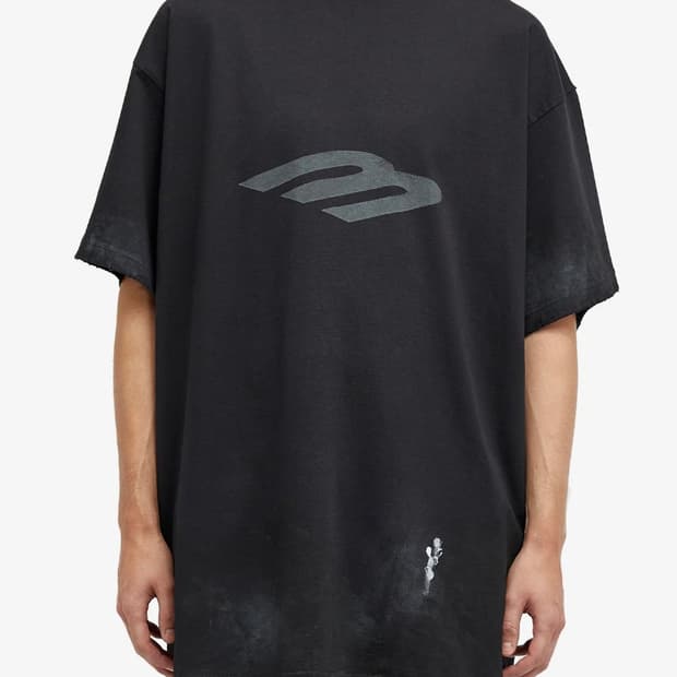 [3]발렌시아가 3b 티셔츠 페이디드 블랙